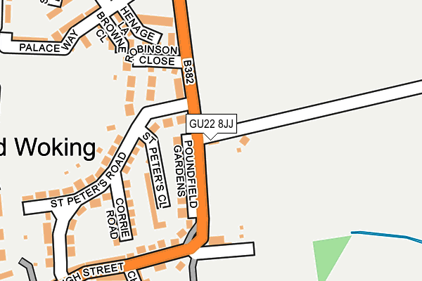 GU22 8JJ map - OS OpenMap – Local (Ordnance Survey)