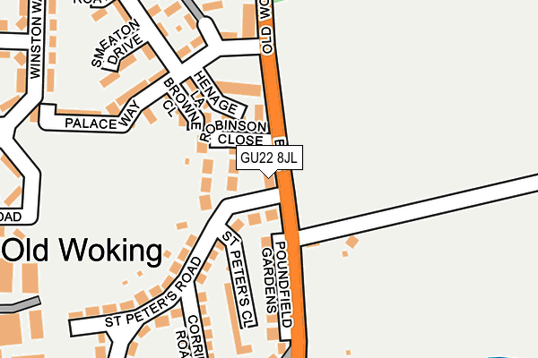 GU22 8JL map - OS OpenMap – Local (Ordnance Survey)