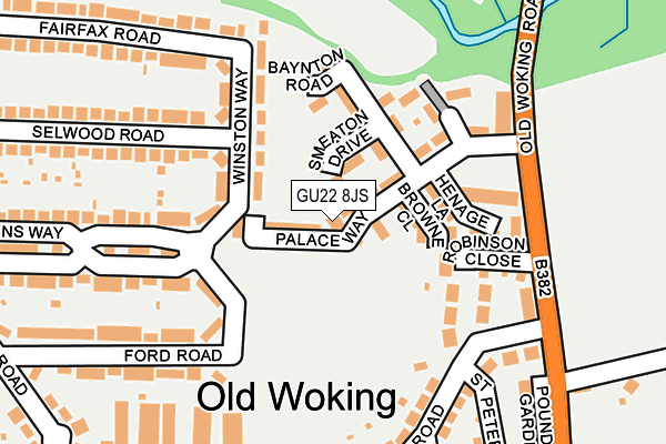 GU22 8JS map - OS OpenMap – Local (Ordnance Survey)