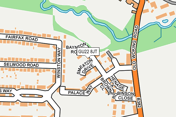 GU22 8JT map - OS OpenMap – Local (Ordnance Survey)