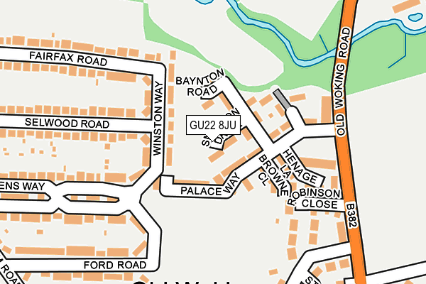 GU22 8JU map - OS OpenMap – Local (Ordnance Survey)