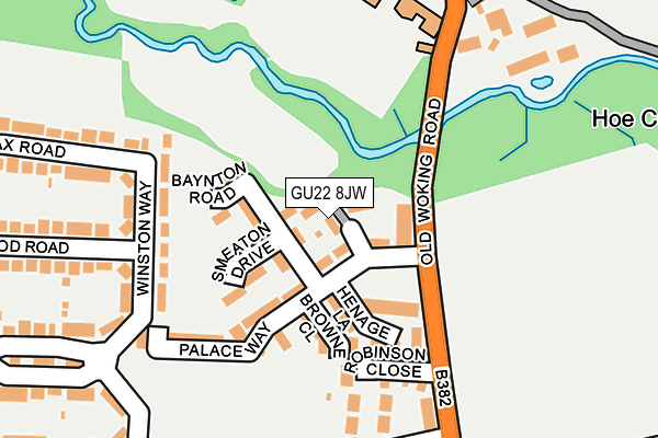 GU22 8JW map - OS OpenMap – Local (Ordnance Survey)