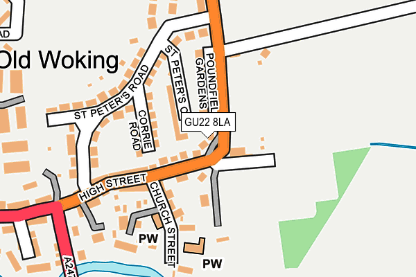 GU22 8LA map - OS OpenMap – Local (Ordnance Survey)