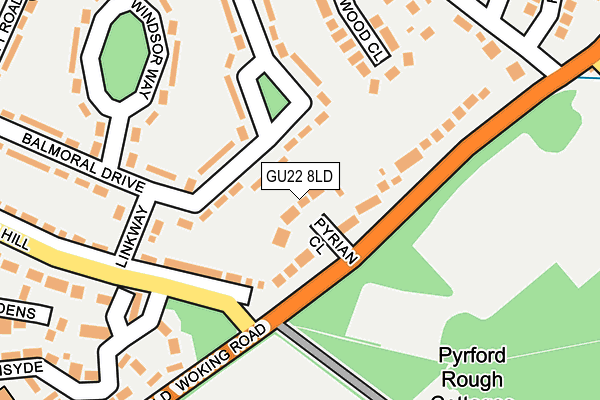 GU22 8LD map - OS OpenMap – Local (Ordnance Survey)