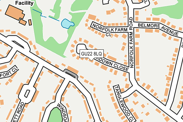 GU22 8LQ map - OS OpenMap – Local (Ordnance Survey)