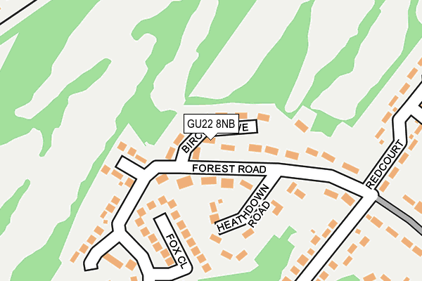 GU22 8NB map - OS OpenMap – Local (Ordnance Survey)