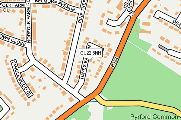 GU22 8NH map - OS OpenMap – Local (Ordnance Survey)