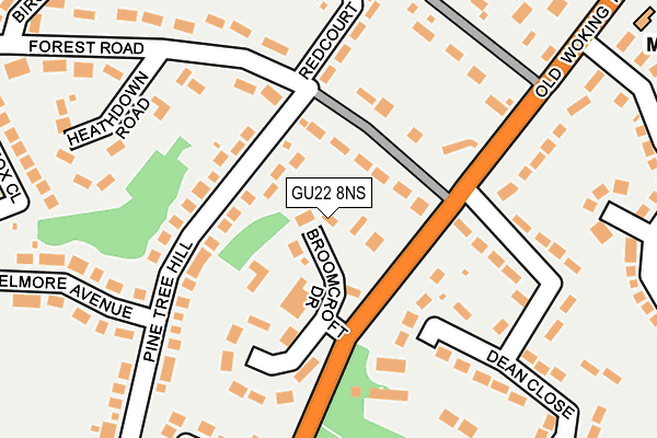 GU22 8NS map - OS OpenMap – Local (Ordnance Survey)