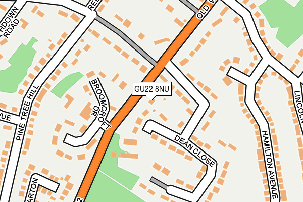 GU22 8NU map - OS OpenMap – Local (Ordnance Survey)