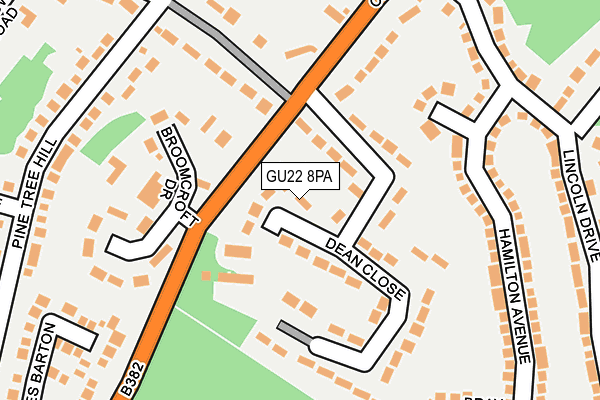 GU22 8PA map - OS OpenMap – Local (Ordnance Survey)