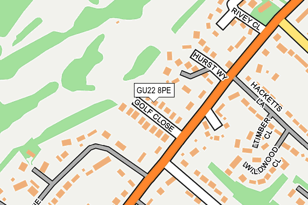 GU22 8PE map - OS OpenMap – Local (Ordnance Survey)