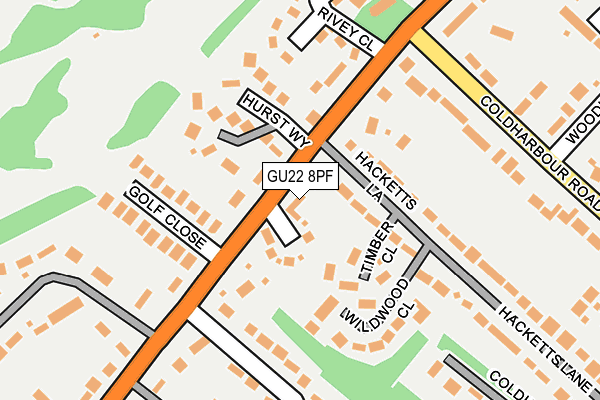 GU22 8PF map - OS OpenMap – Local (Ordnance Survey)