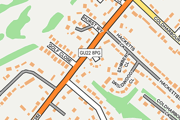 GU22 8PG map - OS OpenMap – Local (Ordnance Survey)