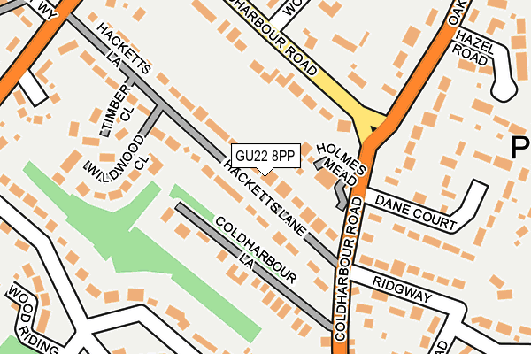GU22 8PP map - OS OpenMap – Local (Ordnance Survey)