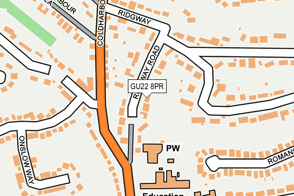 GU22 8PR map - OS OpenMap – Local (Ordnance Survey)