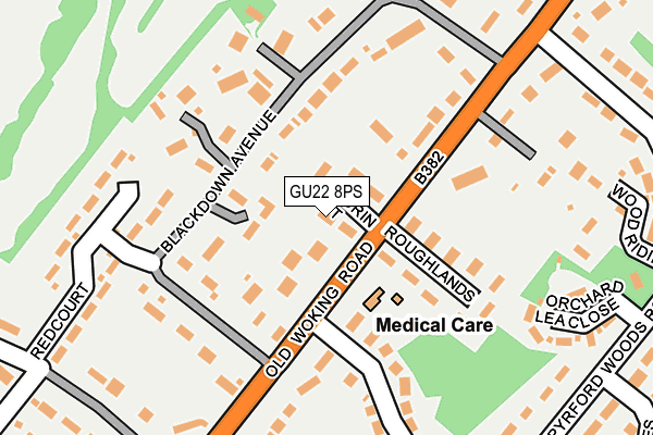 GU22 8PS map - OS OpenMap – Local (Ordnance Survey)