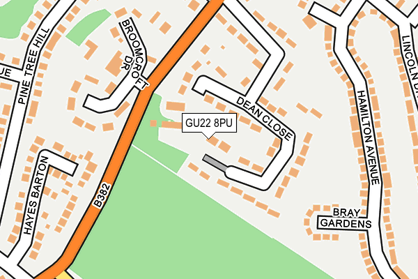GU22 8PU map - OS OpenMap – Local (Ordnance Survey)