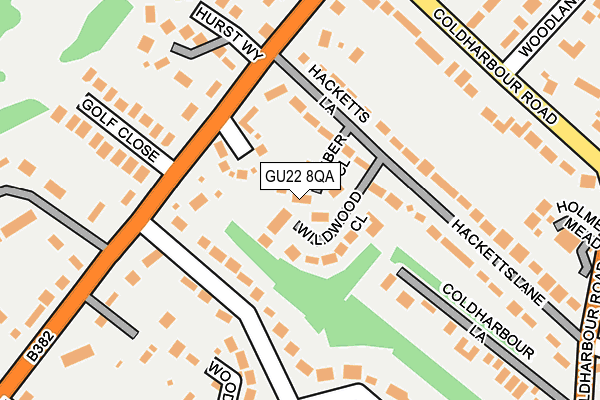 GU22 8QA map - OS OpenMap – Local (Ordnance Survey)