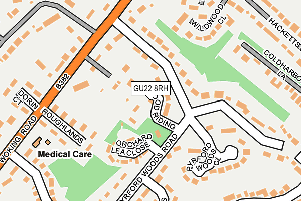 GU22 8RH map - OS OpenMap – Local (Ordnance Survey)
