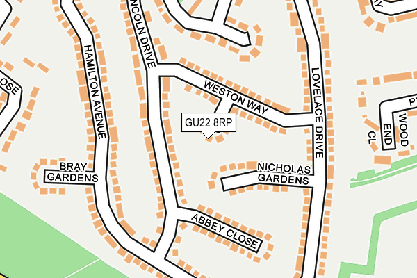 GU22 8RP map - OS OpenMap – Local (Ordnance Survey)