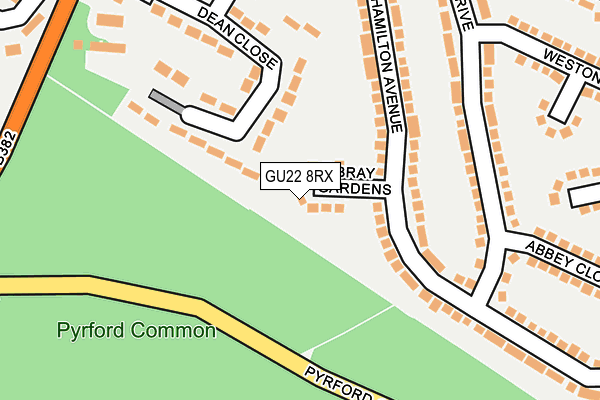 GU22 8RX map - OS OpenMap – Local (Ordnance Survey)