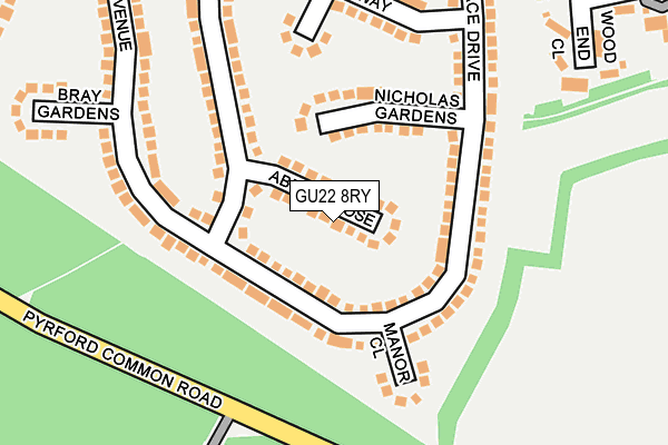 GU22 8RY map - OS OpenMap – Local (Ordnance Survey)