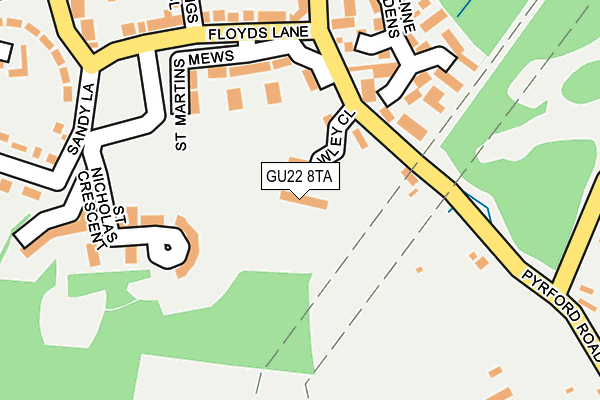 GU22 8TA map - OS OpenMap – Local (Ordnance Survey)