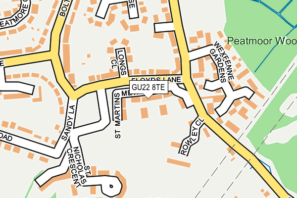 GU22 8TE map - OS OpenMap – Local (Ordnance Survey)