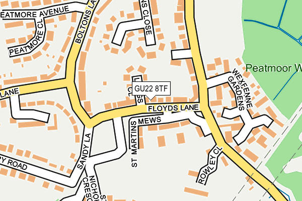 GU22 8TF map - OS OpenMap – Local (Ordnance Survey)