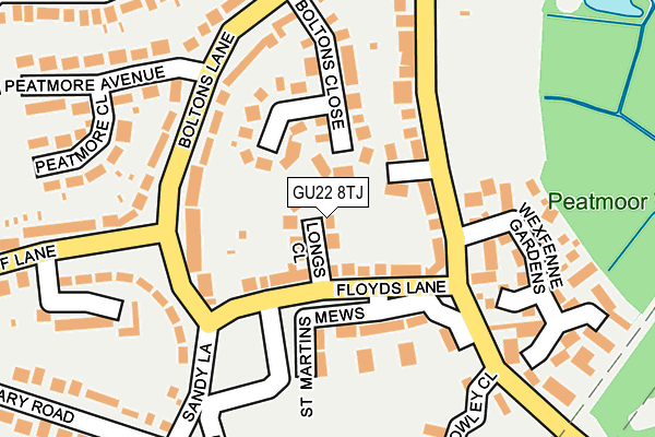 GU22 8TJ map - OS OpenMap – Local (Ordnance Survey)