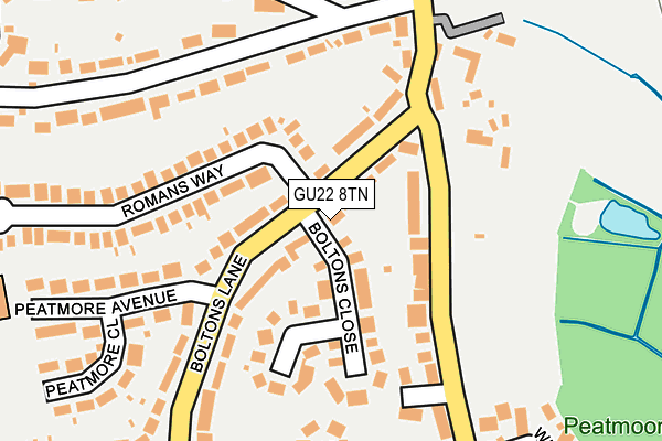 GU22 8TN map - OS OpenMap – Local (Ordnance Survey)