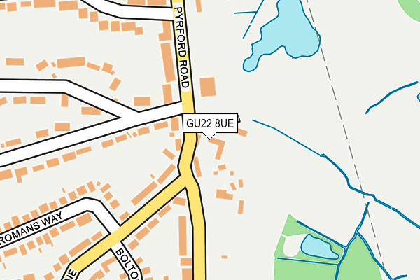 GU22 8UE map - OS OpenMap – Local (Ordnance Survey)