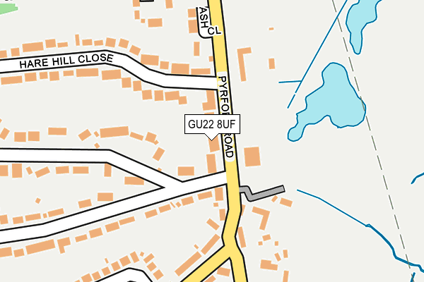 GU22 8UF map - OS OpenMap – Local (Ordnance Survey)