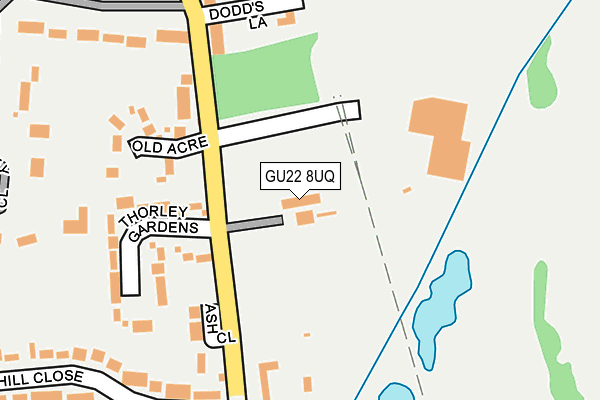 GU22 8UQ map - OS OpenMap – Local (Ordnance Survey)