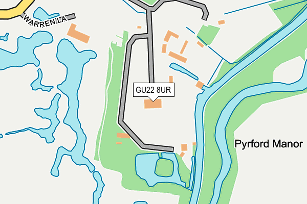 GU22 8UR map - OS OpenMap – Local (Ordnance Survey)