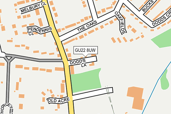 GU22 8UW map - OS OpenMap – Local (Ordnance Survey)