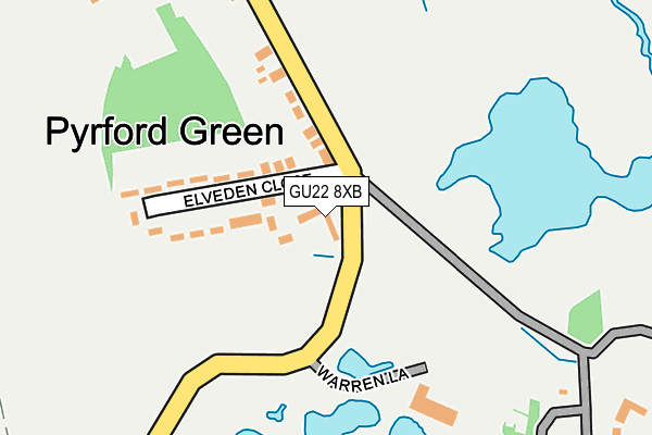 GU22 8XB map - OS OpenMap – Local (Ordnance Survey)