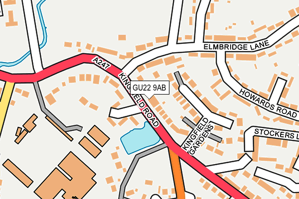 GU22 9AB map - OS OpenMap – Local (Ordnance Survey)