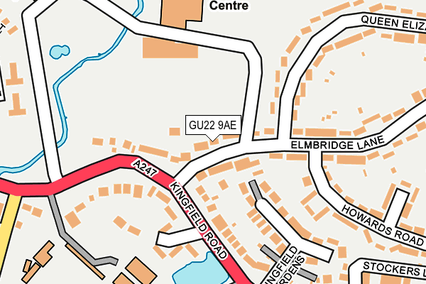 GU22 9AE map - OS OpenMap – Local (Ordnance Survey)