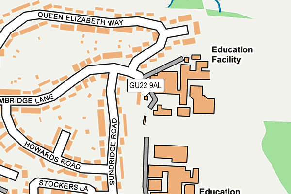 GU22 9AL map - OS OpenMap – Local (Ordnance Survey)