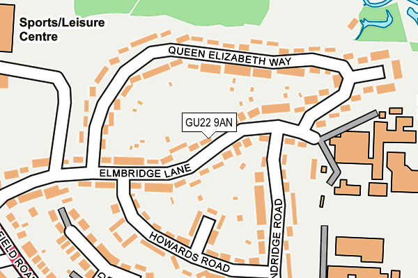 GU22 9AN map - OS OpenMap – Local (Ordnance Survey)