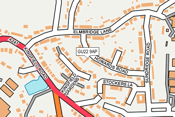 GU22 9AP map - OS OpenMap – Local (Ordnance Survey)