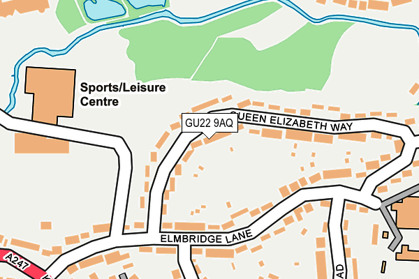 GU22 9AQ map - OS OpenMap – Local (Ordnance Survey)