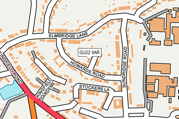 GU22 9AR map - OS OpenMap – Local (Ordnance Survey)