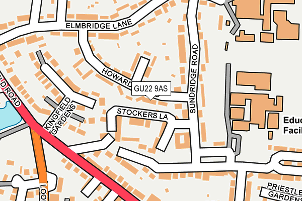 GU22 9AS map - OS OpenMap – Local (Ordnance Survey)