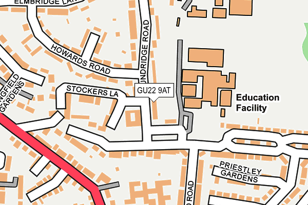 GU22 9AT map - OS OpenMap – Local (Ordnance Survey)