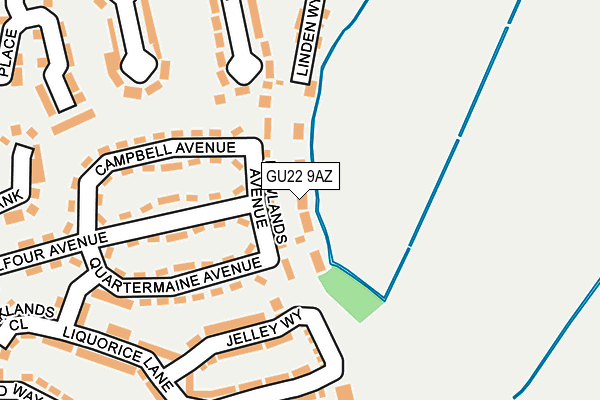 GU22 9AZ map - OS OpenMap – Local (Ordnance Survey)