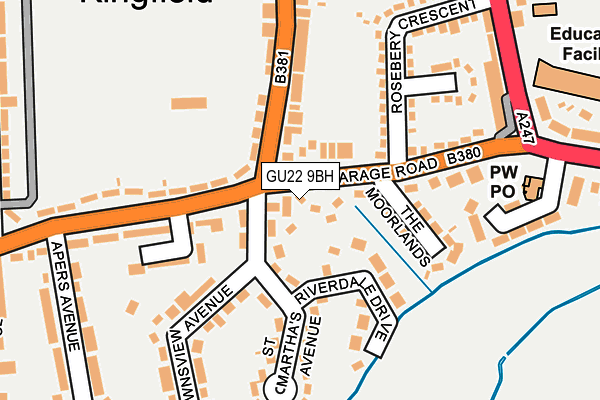 GU22 9BH map - OS OpenMap – Local (Ordnance Survey)