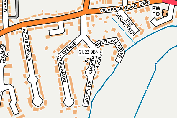 GU22 9BN map - OS OpenMap – Local (Ordnance Survey)