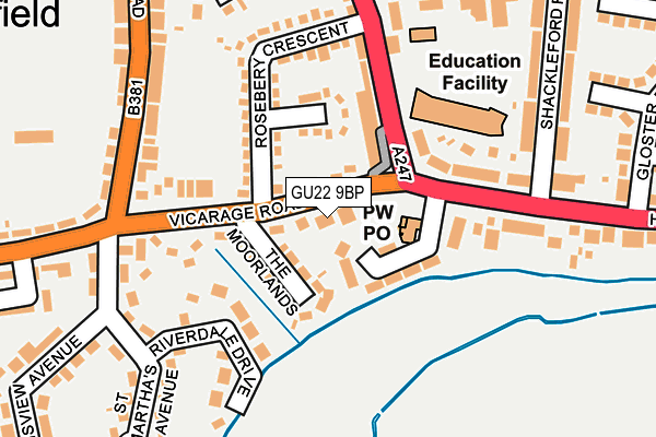 GU22 9BP map - OS OpenMap – Local (Ordnance Survey)